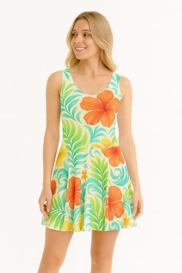 Vestido Saker Mujer “Flores del Alisio” – Alisio Wear