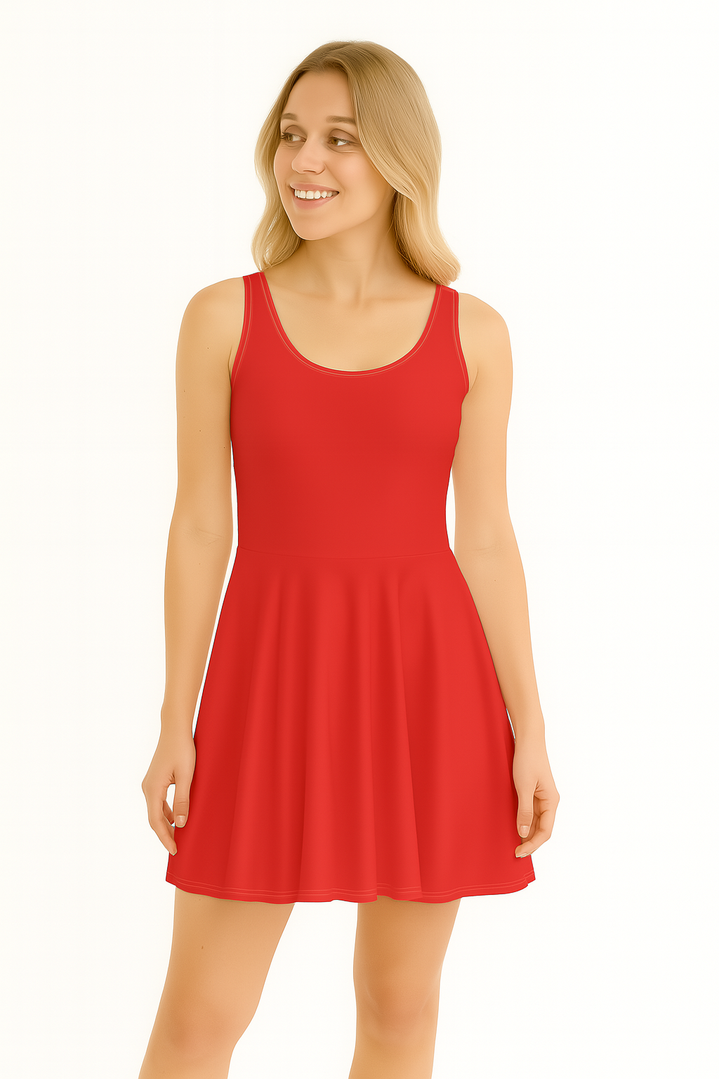 Vestido skater – Rojo Atardecer