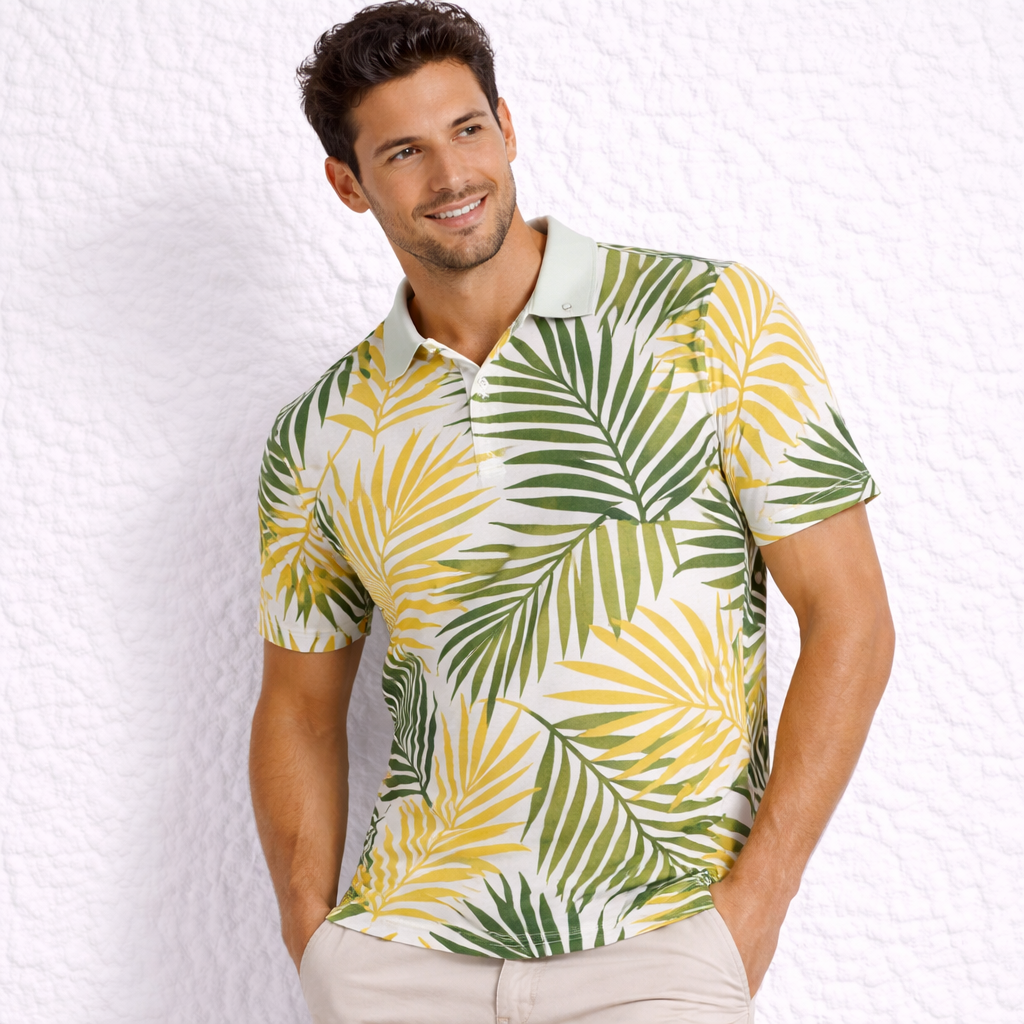 Polo Slim Fit Hombre – “Green Tropic” | Alisio Wear - Alisio Wear