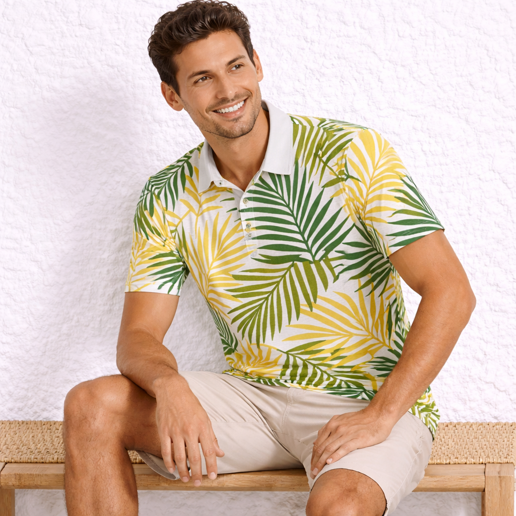 Polo Slim Fit Hombre – “Green Tropic” | Alisio Wear - Alisio Wear