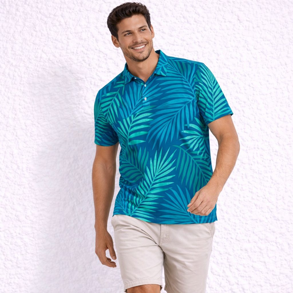 Men's Slim Fit Polo – “Isla Azul” | Alisio Wear