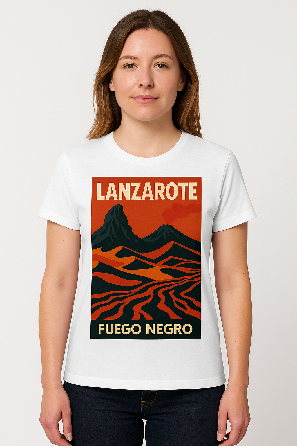 Camiseta Mujer Lanzarote – “Fuego Negro”