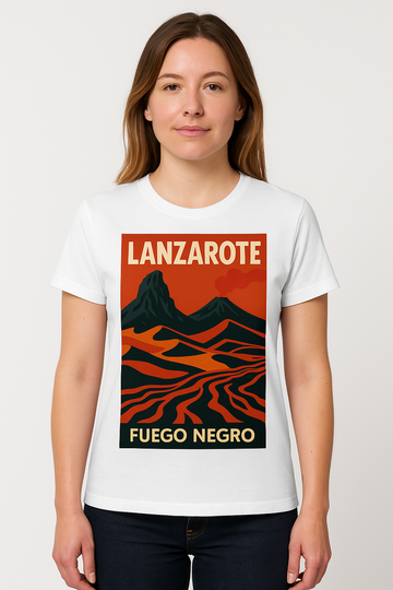 Camiseta Mujer Lanzarote – “Fuego Negro”