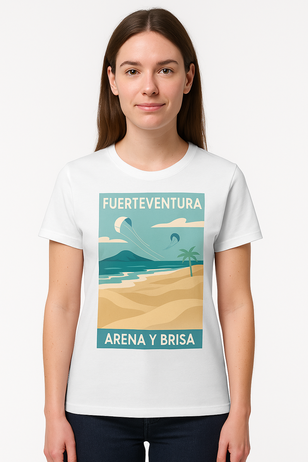 Camiseta Mujer Fuerteventura – “Arena y Brisa”